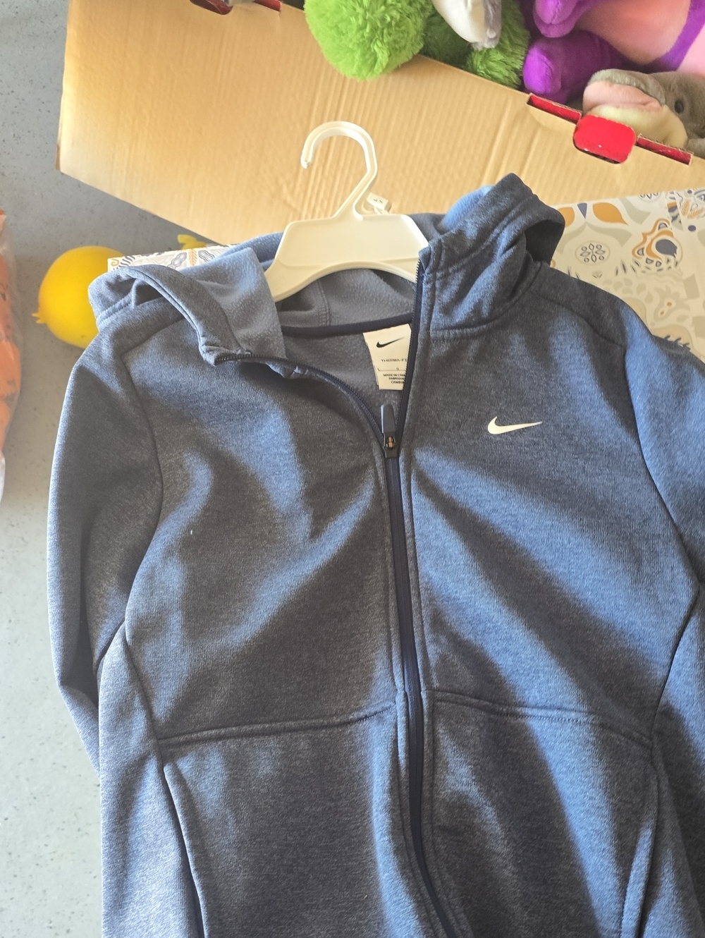 Nike Kids Heather Navy Full-Zip Hooded Sweatshirt